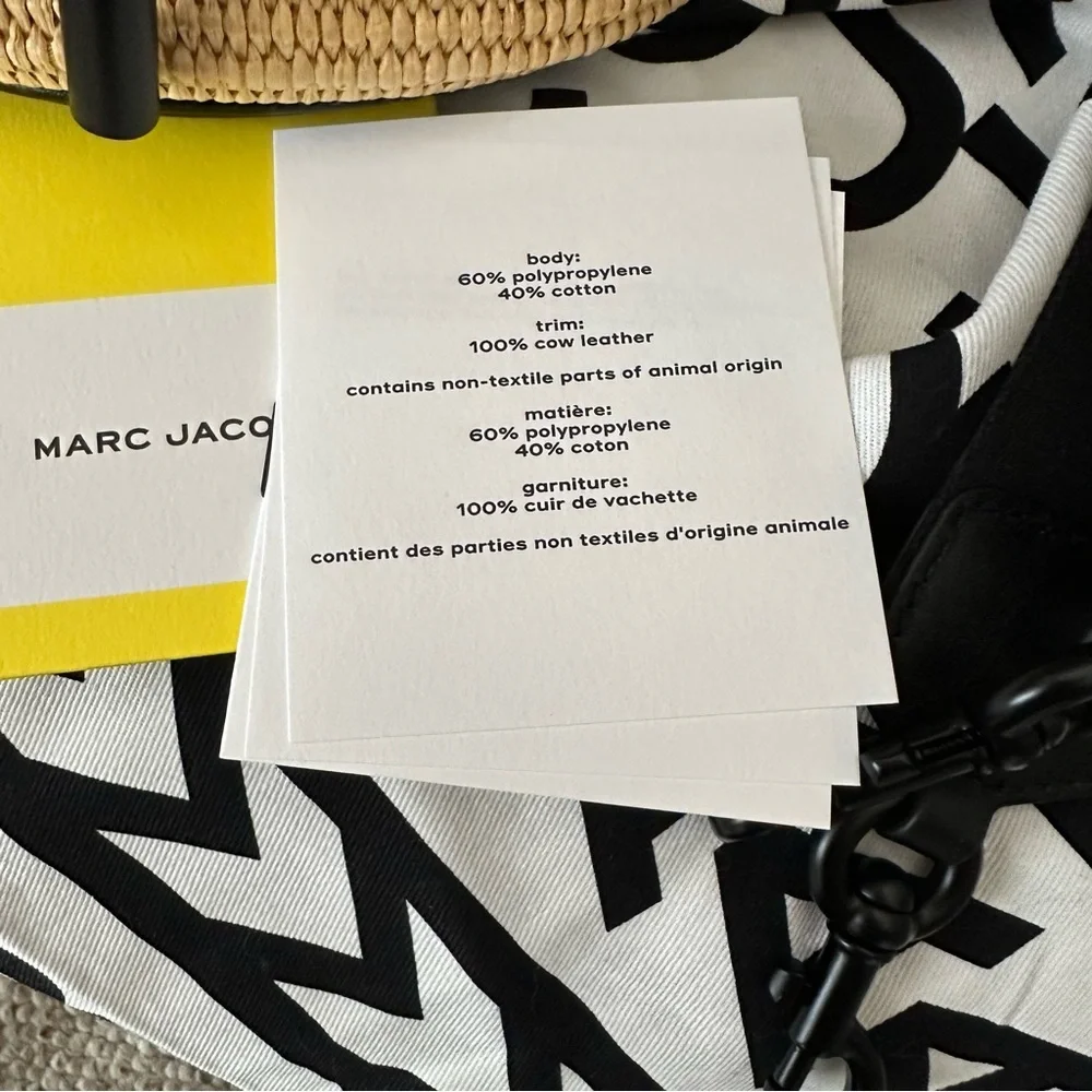 NWT Marc Jacob’s The Bucket’ Bag Woven Leather Shoulder Bag Black Purse Rare